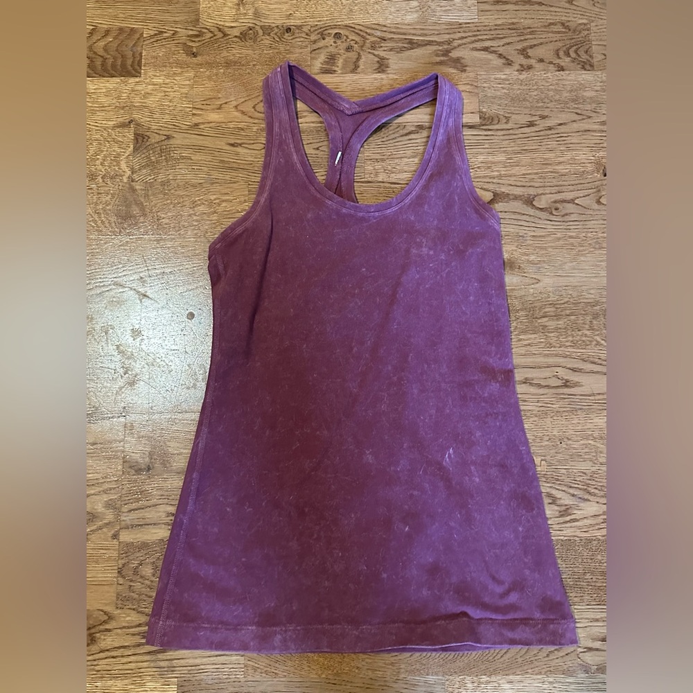 Lululemon 🍋 Cool Racerback Top Dye Washed Chianti Size 4 - Picture 6 of 12